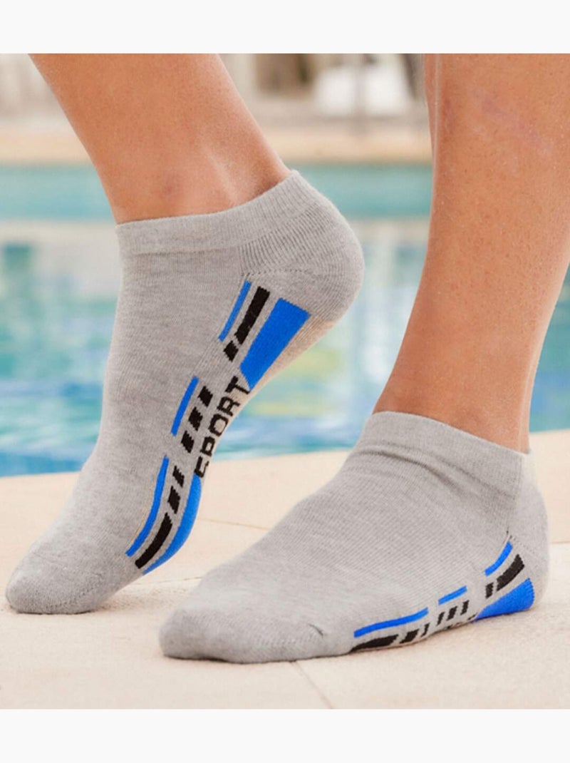 4x calcetines sport de algodón con suela de rizo Blanco Azul Gris - Kiabi