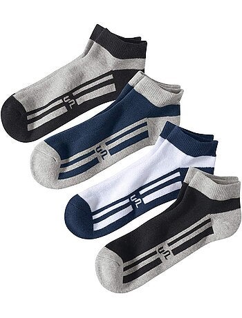 4x calcetines tobilleros sport bicolor de rizo