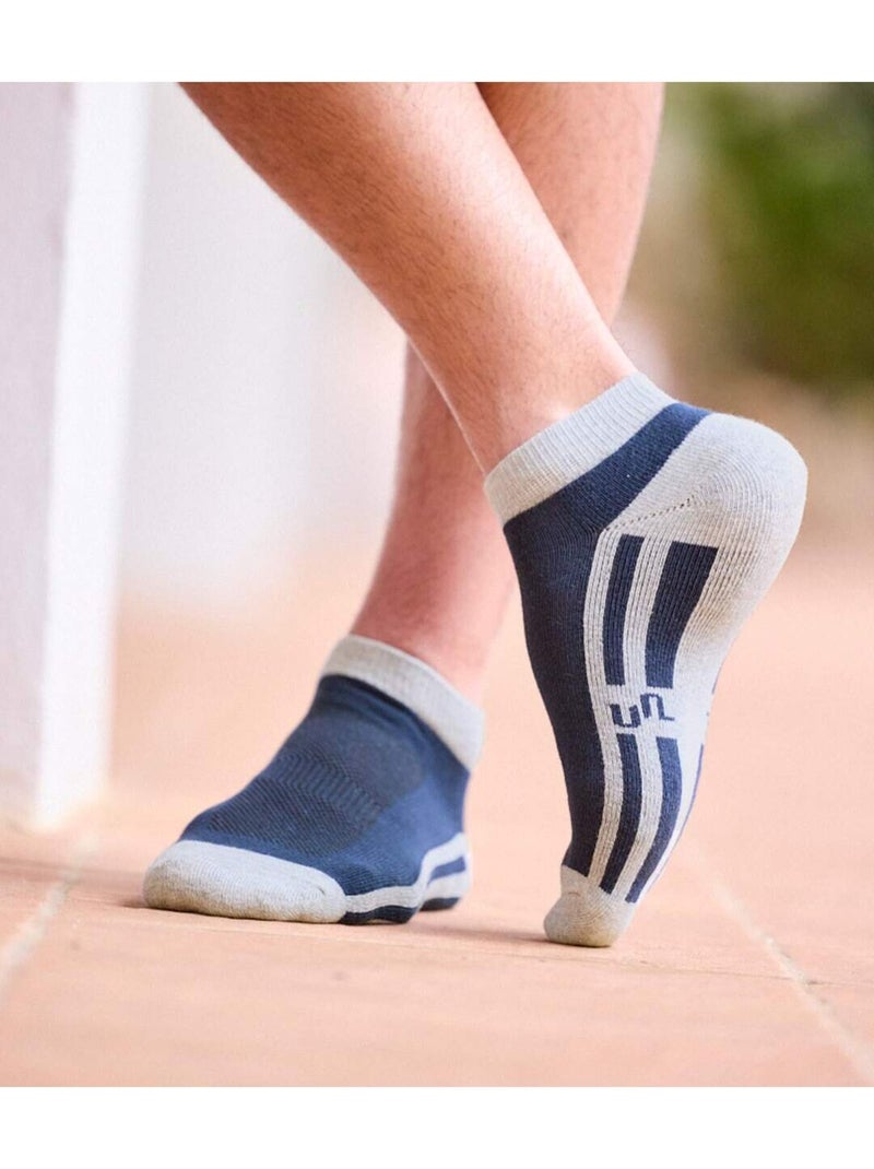4x calcetines tobilleros sport bicolor de rizo Blanco Azul marino Negro - Kiabi
