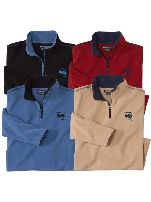 4x jerséis de micropolar de poliéster con cuello alto wild country - Kiabi