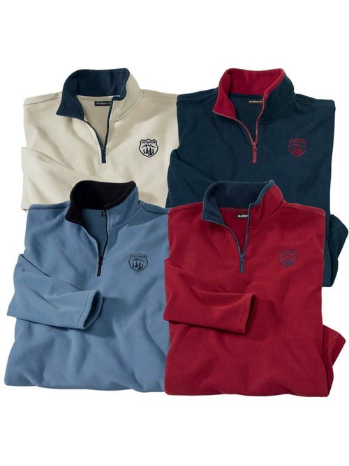 4x jerséis de micropolar outdoor con cuello alto con cremallera - Kiabi