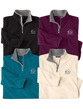 4x jerséis micropolar de cuello alto con cremallera sport mountain