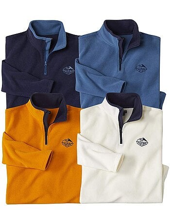 4x jerséis micropolar expedición con cuello alto y cremallera