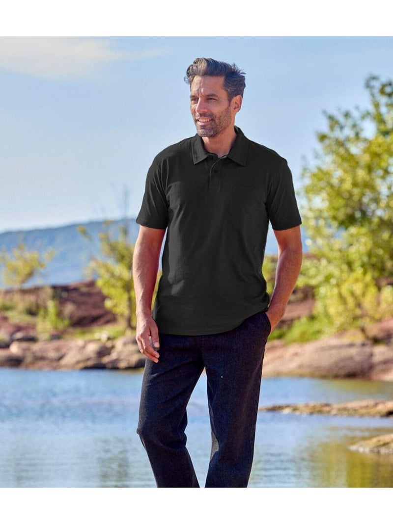 4x polos casual de algodón de manga corta Azul Verde Negro - Kiabi