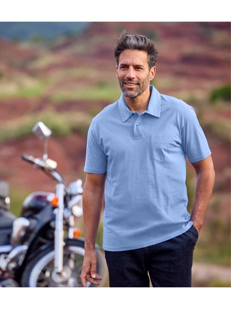 4x polos casual de algodón de manga corta Azul Verde Negro - Kiabi