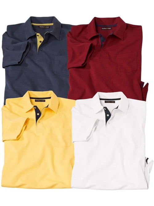 4x polos de algodón de manga corta sportwear - Kiabi 4x polos de algodón de manga corta sportwear - Kiabi