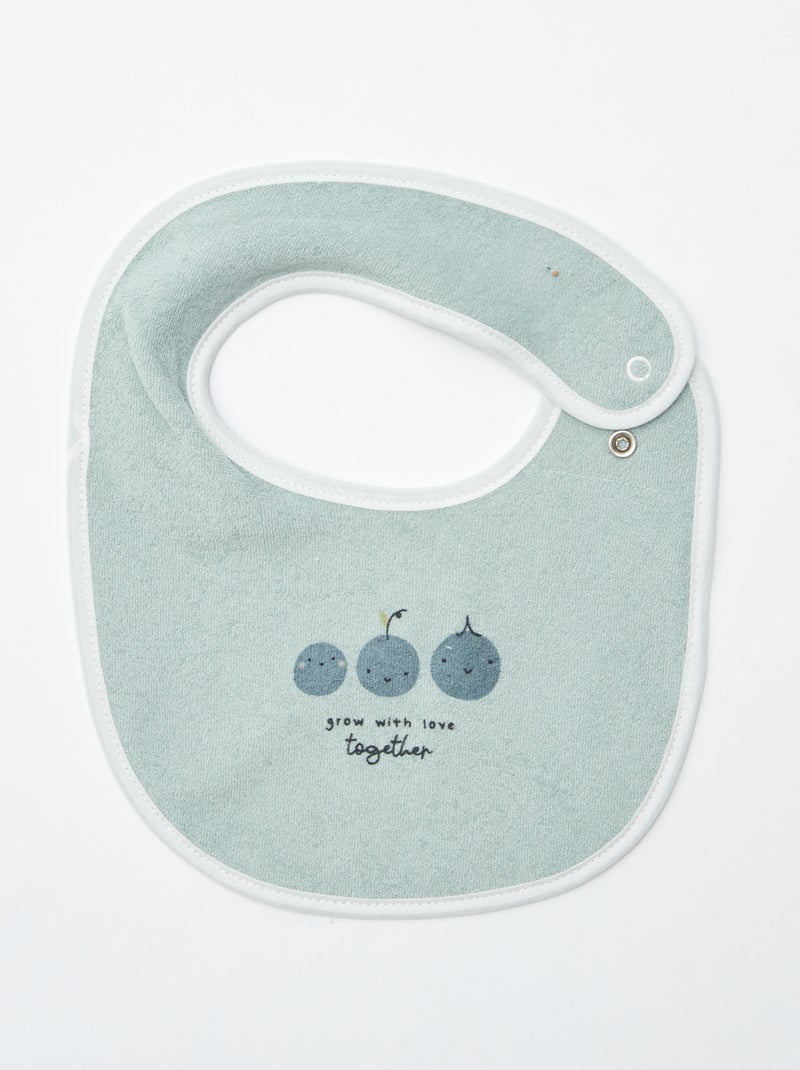 5 baberos con estampados divertidos y cierre a presión AZUL - Kiabi