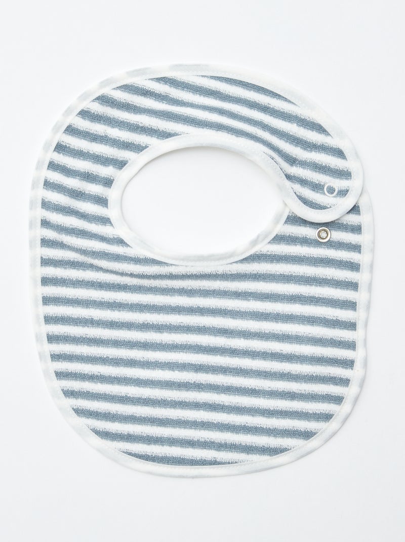 5 baberos con estampados divertidos y cierre a presión AZUL - Kiabi