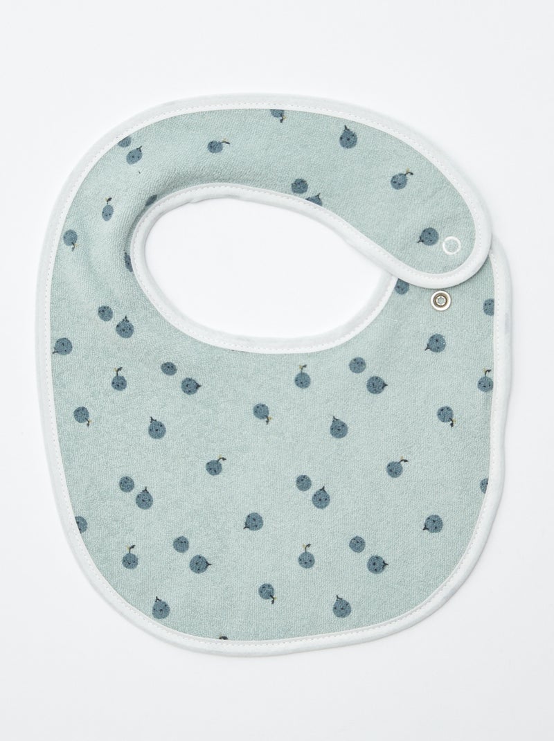 5 baberos con estampados divertidos y cierre a presión AZUL - Kiabi