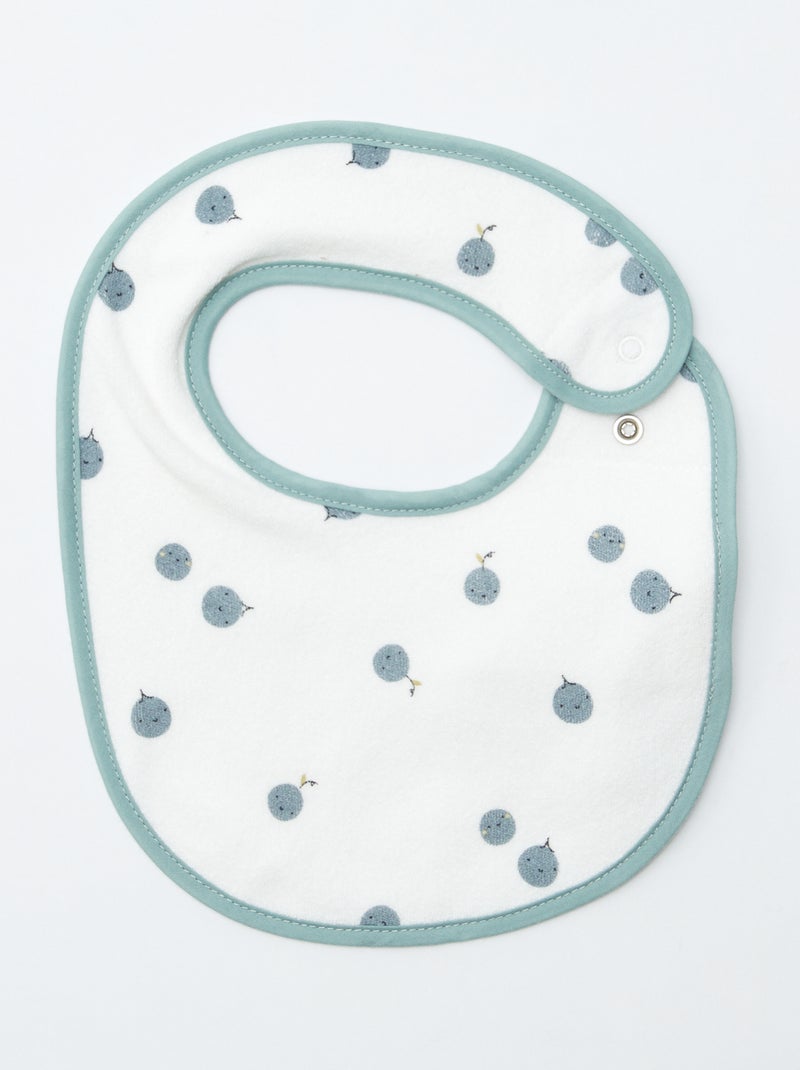 5 baberos con estampados divertidos y cierre a presión AZUL - Kiabi