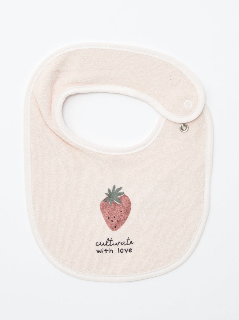 5 baberos con estampados divertidos y cierre a presión ROSA - Kiabi