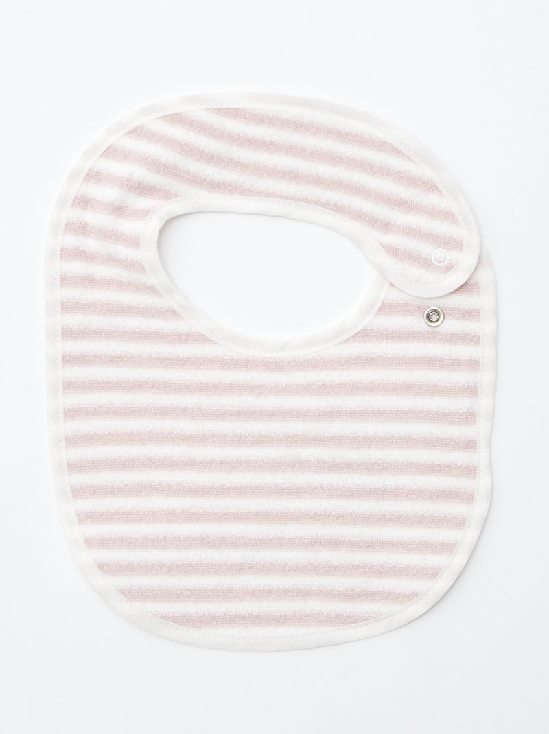 5 baberos con estampados divertidos y cierre a presión ROSA - Kiabi