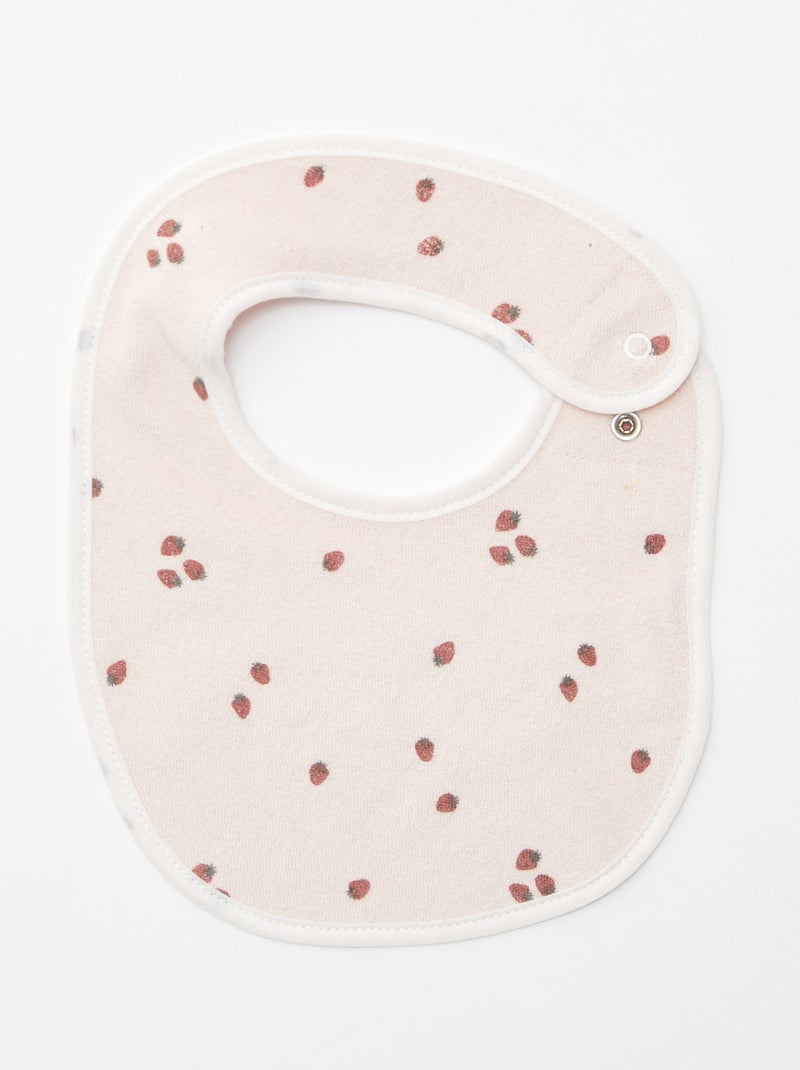 5 baberos con estampados divertidos y cierre a presión ROSA - Kiabi