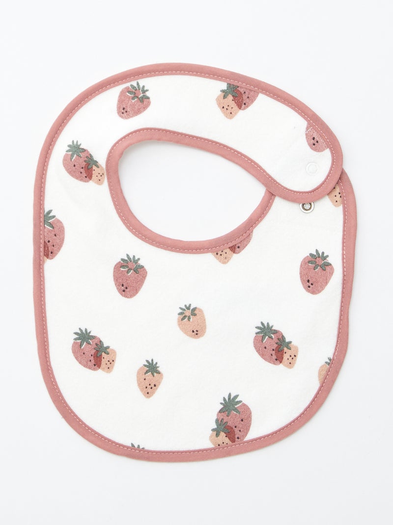 5 baberos con estampados divertidos y cierre a presión ROSA - Kiabi