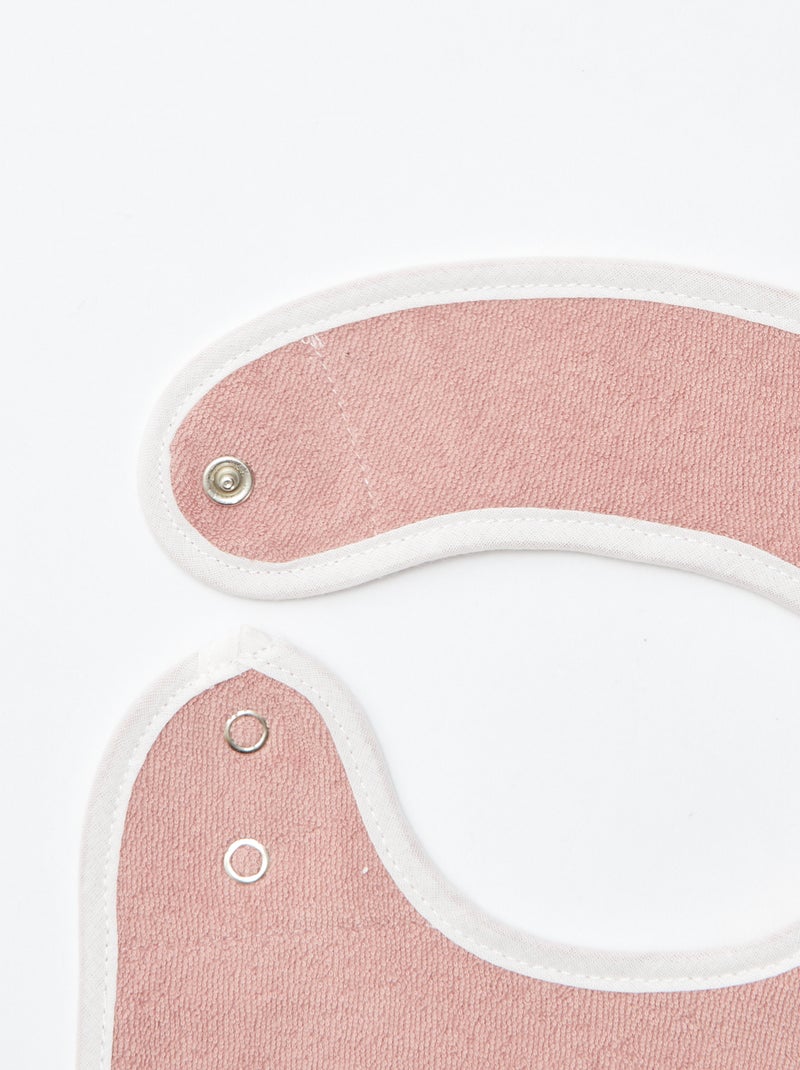 5 baberos con estampados divertidos y cierre a presión ROSA - Kiabi