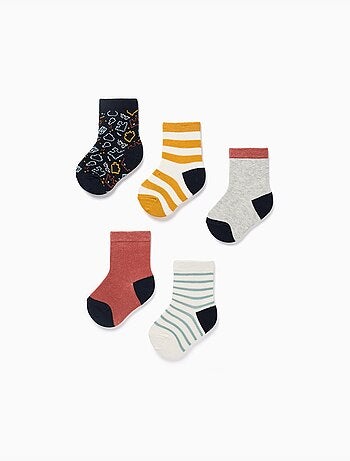 5 pares de calcetines con detalles a contraste