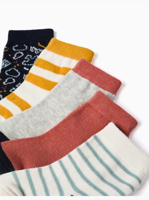 5 pares de calcetines con detalles a contraste - Kiabi