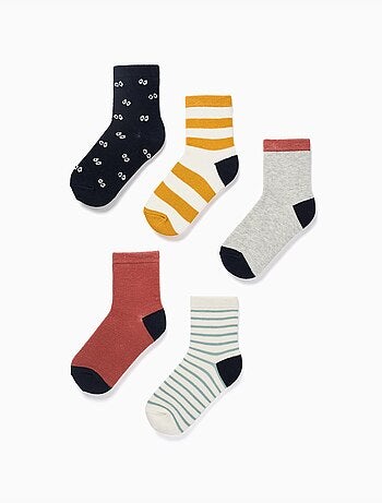 5 pares de calcetines con detalles a contraste
