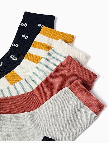 5 pares de calcetines con detalles a contraste