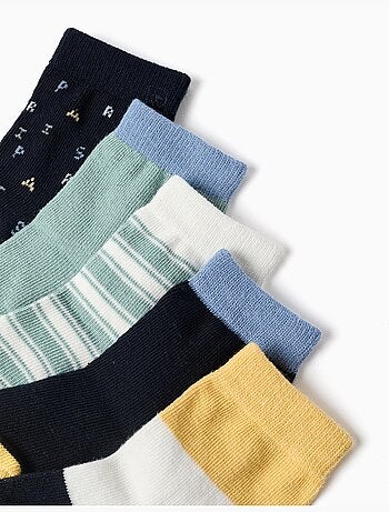 5 pares de calcetines con detalles en contraste