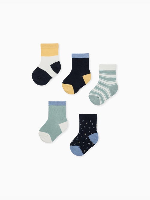 5 pares de calcetines con detalles en contraste - Kiabi