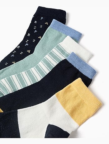 5 pares de calcetines con detalles en contraste