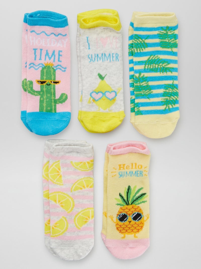 5 pares de calcetines con estampados de fantasía BEIGE - Kiabi