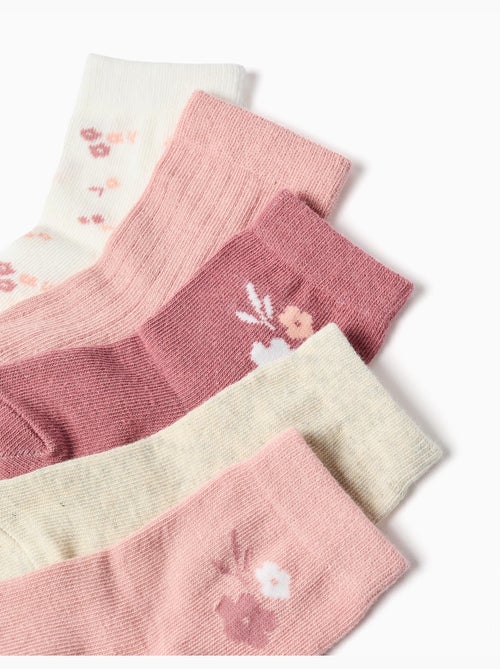 5 pares de calcetines con flores - Kiabi
