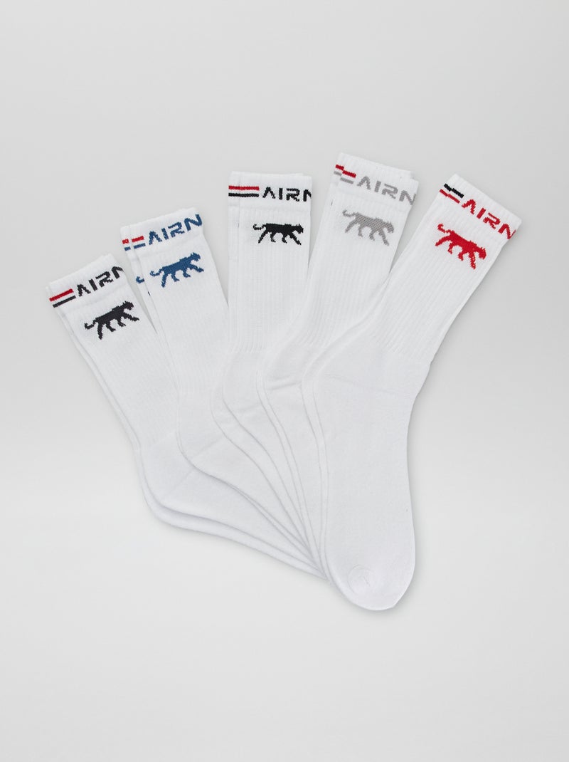 5 pares de calcetines largos 'Airness' BLANCO - Kiabi