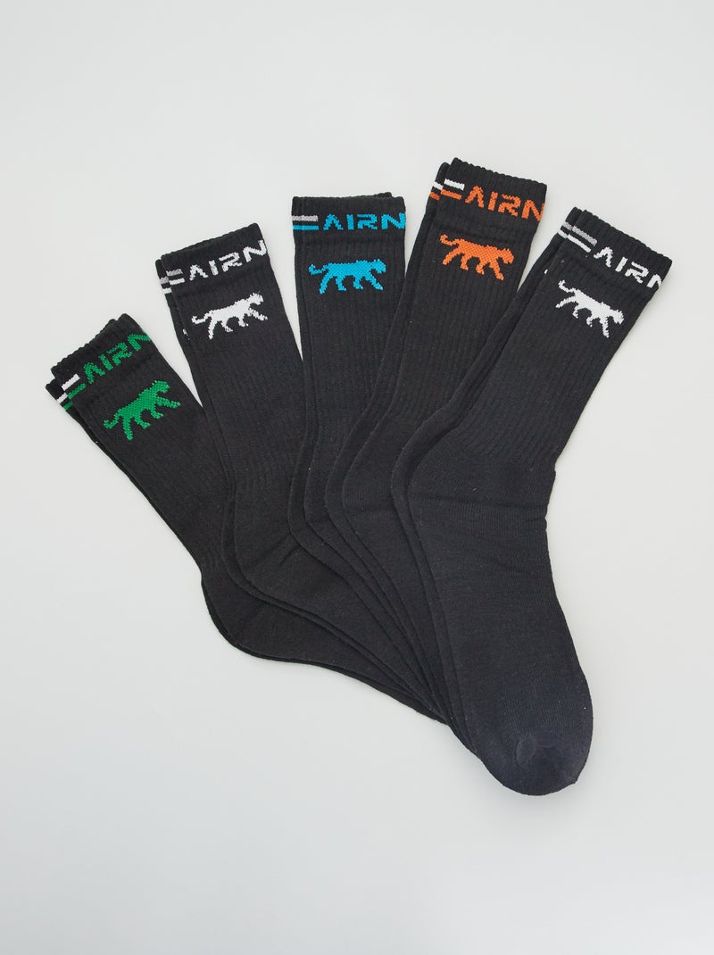 5 pares de calcetines largos 'Airness' NEGRO - Kiabi