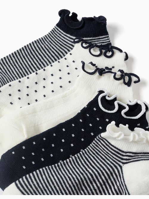5 pares de calcetines tobilleros a rayas/con lunares - Kiabi
