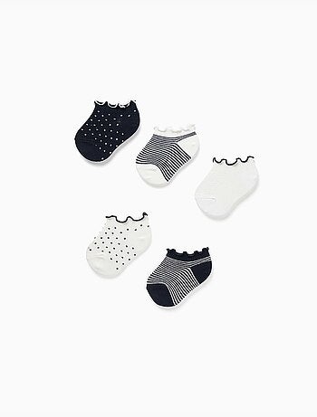 5 pares de calcetines tobilleros a rayas/con lunares