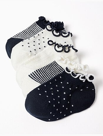 5 pares de calcetines tobilleros a rayas/con lunares
