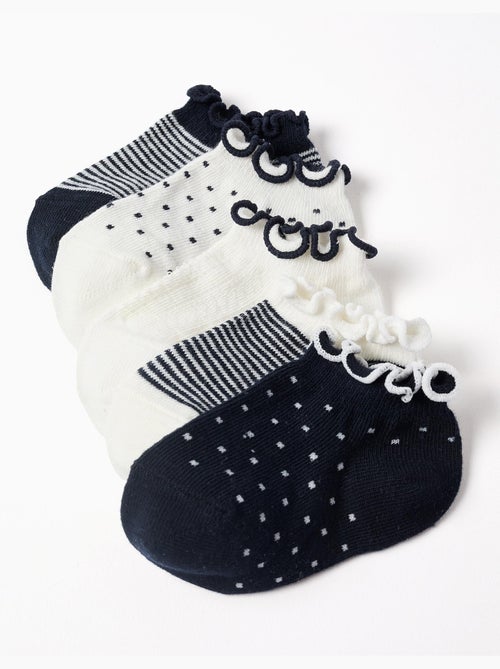 5 pares de calcetines tobilleros a rayas/con lunares - Kiabi