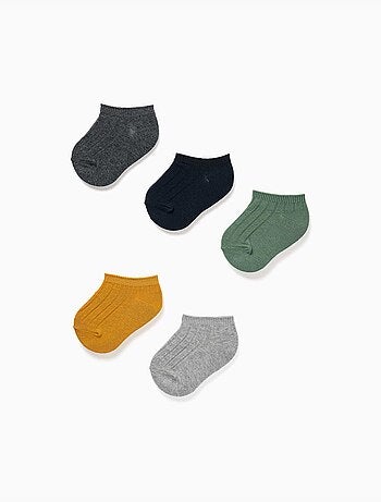 5 pares de calcetines tobilleros acanalados