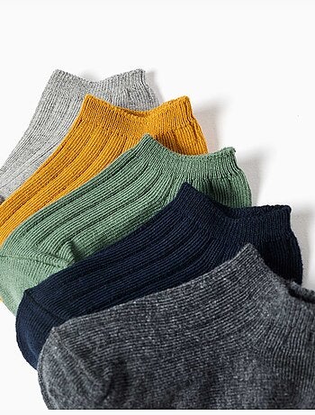 5 pares de calcetines tobilleros acanalados