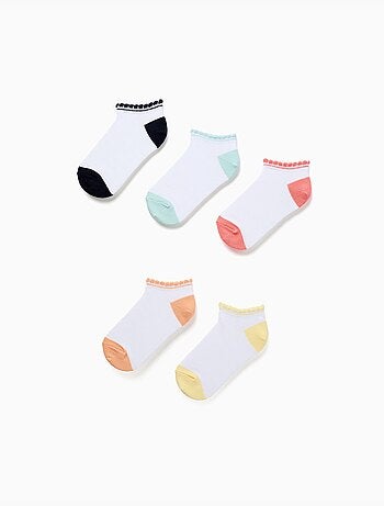 5 pares de calcetines tobilleros con cañas onduladas