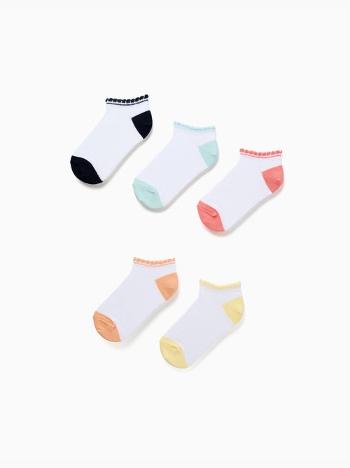 5 pares de calcetines tobilleros con cañas onduladas - Kiabi