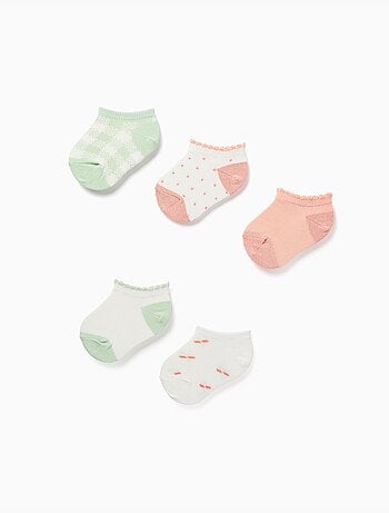 5 pares de calcetines tobilleros con detalles a contraste