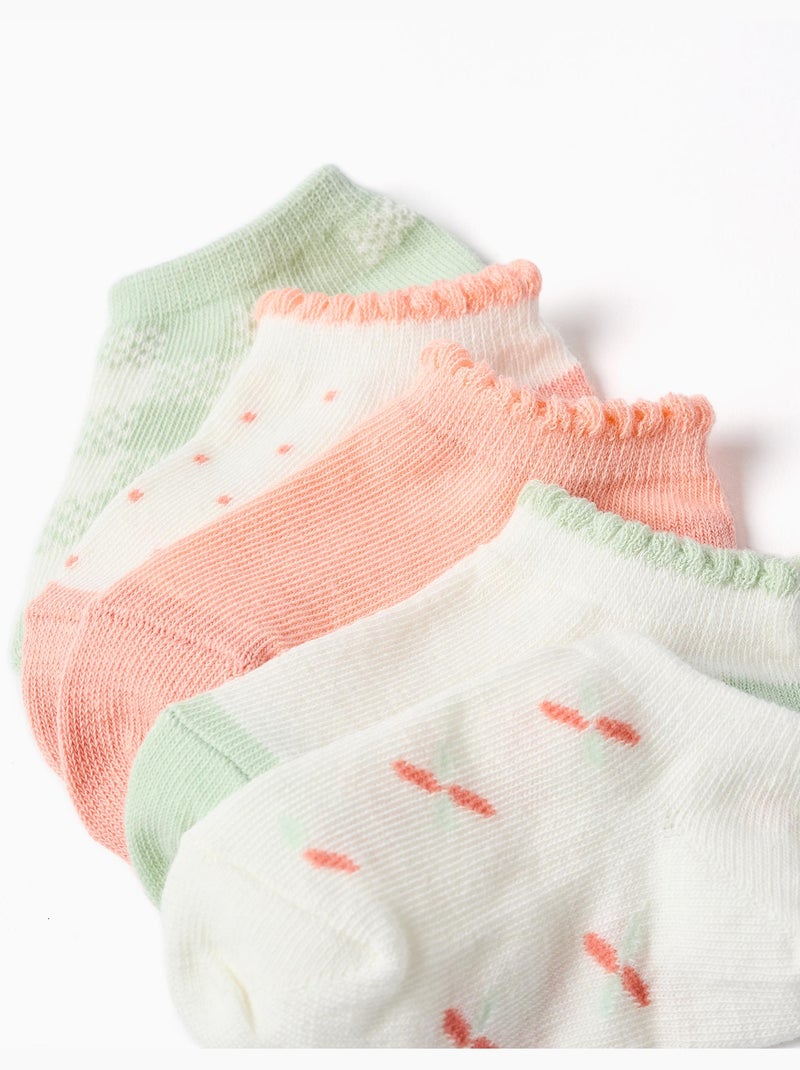 5 pares de calcetines tobilleros con detalles a contraste Blanco Naranja - Kiabi