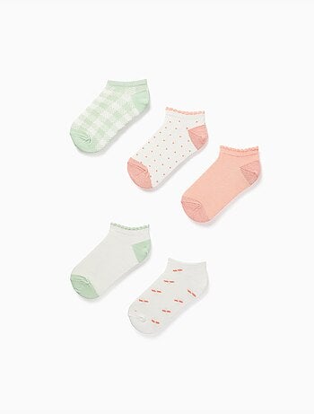 5 pares de calcetines tobilleros con detalles a contraste