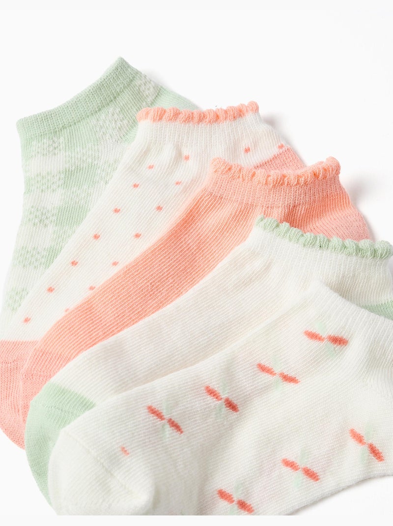 5 pares de calcetines tobilleros con detalles a contraste Blanco Verde - Kiabi