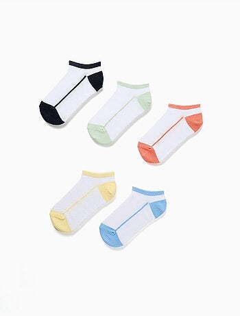 5 pares de calcetines tobilleros con detalles a contraste