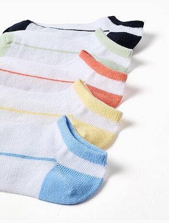 5 pares de calcetines tobilleros con detalles a contraste
