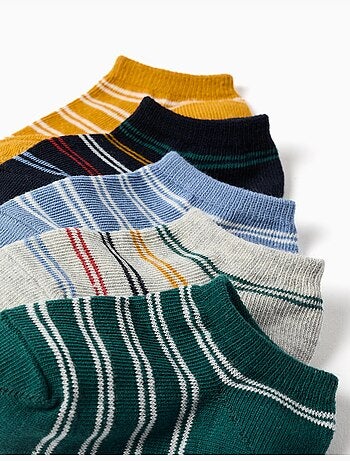 5 pares de calcetines tobilleros con rayas a contraste