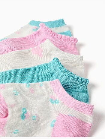 5 pares de calcetines tobilleros lisos/florales