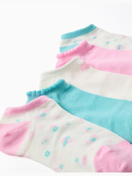 5 pares de calcetines tobilleros lisos/florales - Kiabi