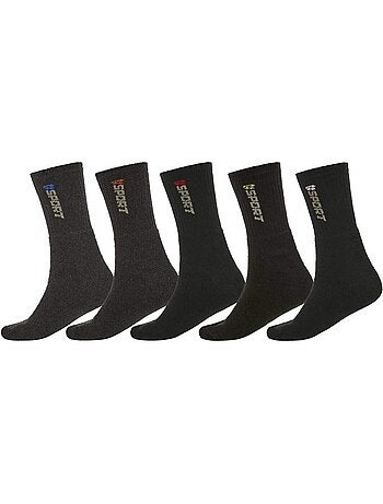 5x calcetines sport con suela interior de rizo y motivo jacquard