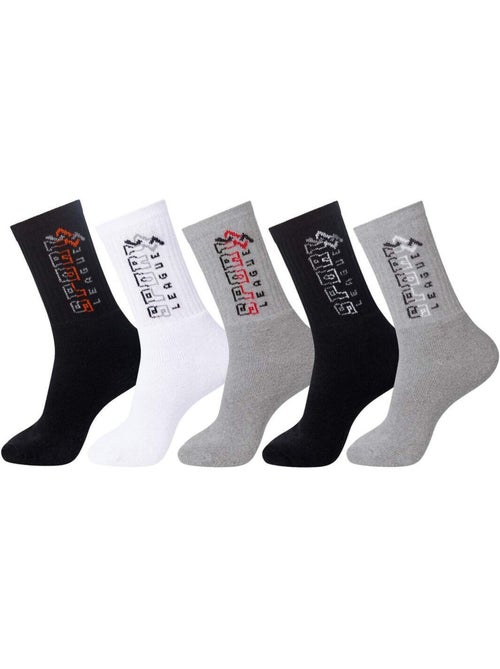 5x calcetines sport mi-altos con planta de rizo - Kiabi 5x calcetines sport mi-altos con planta de rizo - Kiabi