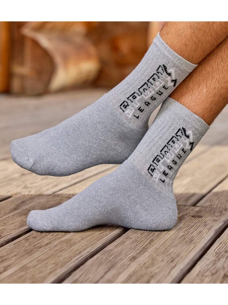 5x calcetines sport mi-altos con planta de rizo Blanco Gris Negro - Kiabi